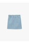 تنورة من التويد المخطط بخصر مطاطي على شكل حرف A - 5