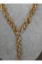 Women's Adjustable Leaf Detailed Y Necklace Statement Chain Necklace Stylish Modern Design Necklace - 2