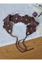 Coffee Floral Motif Half-Style Bohemian Women's Hand-Knitted Hair Bandana - Summer Hollow Knitted Hair Band - 2