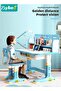 Enlarged Kids Table and Chair Set, Multifunctional Children's Reading Study Activity Desk, Ergonomic Toddler Chairs, with Storage Drawer, Bookcase, Double Shelves, for School Student Writing Studying - 6