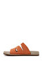 Women's Orange Strappy Nubuck Leather Slippers 26Sfd5023V3 - 3