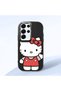 Samsung Galaxy S25 Ultra Compatible Case Camera Protector Black Silicone Couple Phone Case Kitty Pattern
