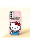 Samsung Galaxy A14 Compatible Case with Camera Protector Pink Silicone Couple Phone Case with Kitty Pattern