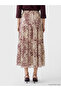 Original Elastic Waist Patterned Layered Skirt - 4