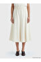 Original Elastic Waist Flared Jean Skirt - 3