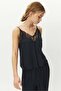 Lace-trimmed satin pyjama top - 2