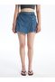 Alita City Lcw Vision Indigo Denim Straight Standard & Regular Women's Jean Shorts Skirt with a Difference - 2