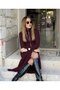Women's long sleeve maxi viscose two-thread dress with front zipper - 4