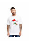 New year's christmas reindeer printed short sleeve oversized crew neck t-shirt - white