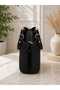 Elegant Simple Two-Compartment Fully Lined Black Fully Lined Faux Leather Two-Compartment Hand and Shoulder Bag - 4