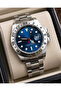 Men's Wristwatch Silver Color Navy Blue Dial with Calendar Gift Boxed - 2
