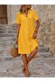 Women's Short Sleeve Collared Front Buttoned Short Aerobin Dress - 3