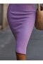 Women's Short Knitwear Dress with Open Shoulders and Turn-Down Collar - 4