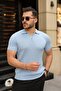 Men's Knitted Pattern Zipper Collar Knitwear T-Shirt - 2