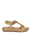 Beige Patterned Embroidered Lightweight Soft Sole Women's Sandals 4056 Z - 2