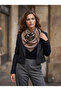 Women's Mink Modern Geometric Patterned Cotton 70X70 Imported Scarf Flr6026 - 2
