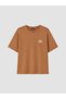 Brown Oversize Cotton Women's T-Shirt - 5