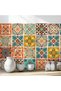 30PCS Vintage Moroccan Bohemian Peel and Stick Tile Stickers, 4x4 Inch Self-Adhesive PVC Waterproof Wall Decals, Backsplash Decor for Kitchen and Bathroom - 4