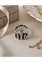 Adjustable Silver Color Women's Ring with Gothic Skeleton Hand and Middle Finger Figures – Rebellious Punk Style Vintag - 3