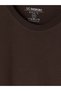 Peak New Season Brown Regular Fit Thin Fabric T-Shirt /03 - 5