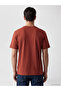 Orange v-neck combed cotton men's t-shirt - 4