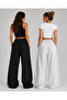 2-Piece Hijab Bottom Set (Black-Grey) Ny Printed Women's Sweatpants - 2
