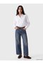 Lcw Jeans Indigo Wideleg Women's Jean Pants with Belted Waist