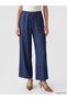 Özmarka New Season Black Wideleg Women's Jean Trousers with Elastic Waist - 2