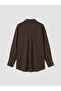 Lcw Everyday Brown Textured Oversize Women's Shirt - 7