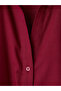 Özmarka New Season Burgundy Oversize Women's Shirt - 6