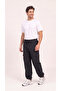 Men's Black Cargo Pocket Thin Parachute Fabric Pants, Comfortable Fit Baggy with Adjustable Leg Clips - 2