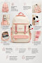 Pink Korean Style School Bag with Accessories Elementary School - Middle School - High School - 4