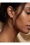 Geometric Cube Shiny Gold Hoop Earrings - 2