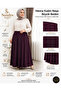 Hesna Women's Neşe Large Size 8-Piece Sandy Skirt, Stone Detailed, Unlined, Elastic Waist, Comfortable Cut, Summer Wear
