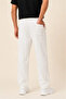 Men's Wrinkled Fabric Relaxed Fit Elastic Lace-Up Pocket Trousers - White - 3