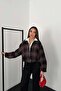 Women's Black Plaid Zipper Crop Jacket Shirt Collar Drop Shoulder Long Sleeve