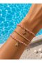 Pink Gold Starfish & Seashell Detailed 3-Piece Bracelet Set – Adjustable Size