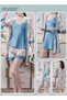 5-Pack Women's Pajama Sets Sweet Floral Printing Homewear Ladies Nightwear Silky Clothes Suits Sprin - 8