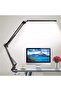 12W foldable LED light with clip, 10 brightness levels, 3 color modes, adjustable, eye-friendly, includes 5V/2A adapter. Black. - 2
