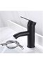 Basin faucet, bathroom faucet, hot and cold water mixing faucet, matte black - 17 cm