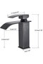 Black washbasin faucet, 130x176 mm, bathroom furniture faucet - 3