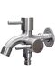 Dual-control 1/2” dual-outlet faucet for bidets and bathtubs (one inlet, two outlets), suitable for bathroom sinks and washing machines (silver).