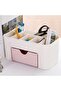 Multi-functional portable makeup case with drawer design, large capacity, suitable for home use - Pink - 3
