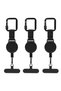 3-Piece Set - Expandable Anti-theft Phone Holder with Keychain, Anti-theft Rope with Carabiner, for Travel and Hiking, Phone Accessories - Black.