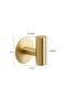A set of two brushed gold SUS304 stainless steel adhesive hooks - sturdy and waterproof wall hooks - 2