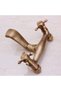Faucet, bronze bathroom faucet, hot and cold bathtub faucet, elegant retro wall-mounted kitchen faucet, bronze, 16cm spout - 3