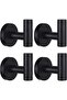 Bathroom wall hook set, kitchen towel hook, photo hook, bath towel hook SUS 304 stainless steel towel rack hooks (4 black)