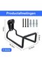 Garden hose bracket - Metal garden hose rack - Garden hose storage rack - Heavy-duty wall-mounted - Garden hose bracket - Black - 2-pack - 2