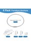 6 Pcs Heavy-Duty Alloy Furniture Wall Anchors, Large Anti-Tip Safety Restraint Kits for Bed, Cabinet & Shelves - 4