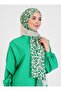 Striped Leopard Patterned Shawl - Green - 2